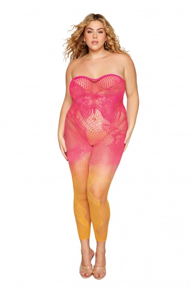 Versatile Bodystocking - Queen Size -  Watermelon/mimosa