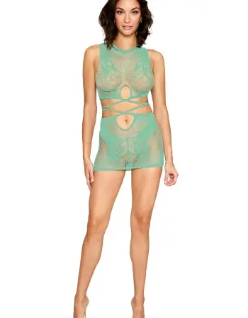 Bralette and Skirt - One Size - Seafoam