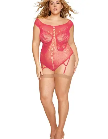 Garter Teddy - Queen Size - Watermelon