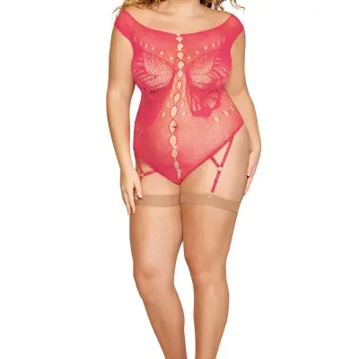 Garter Teddy - Queen Size - Watermelon