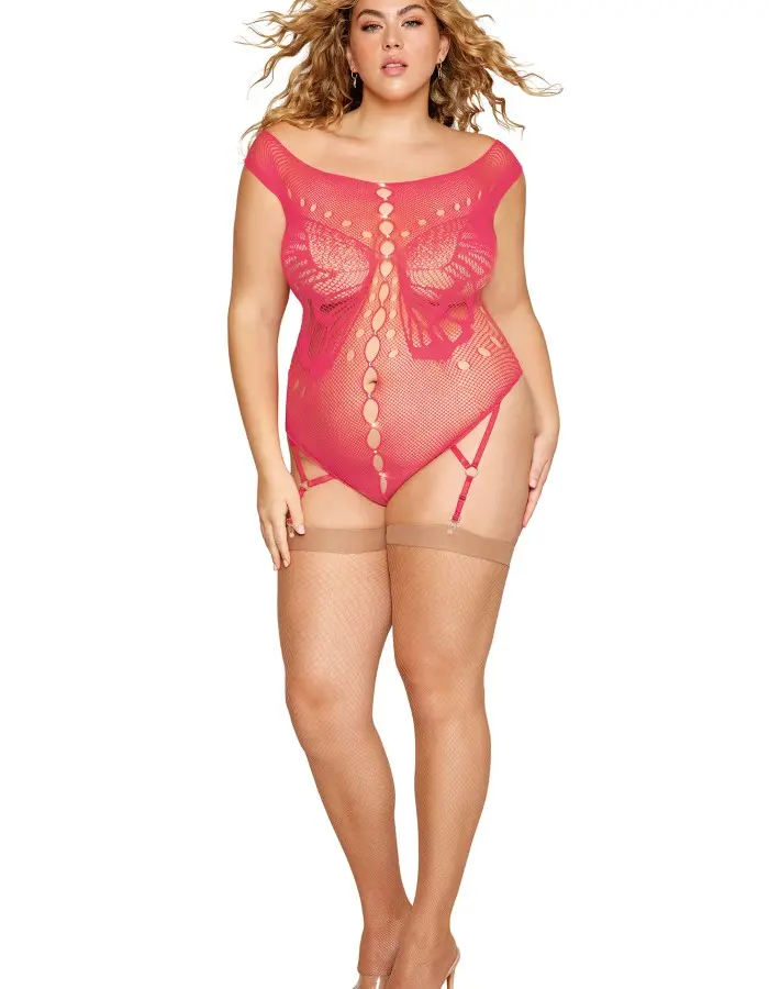 Garter Teddy - Queen Size - Watermelon