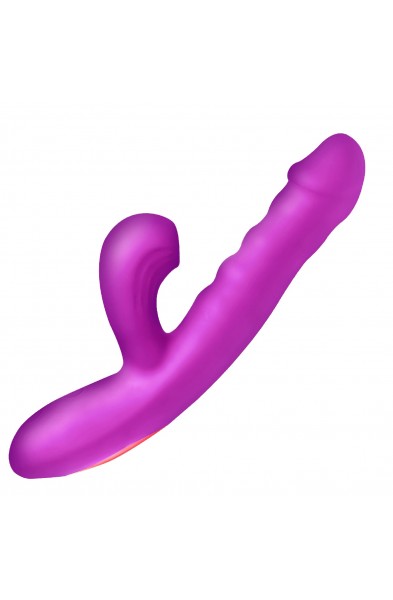 Thrust Wave Thrusting and Sucking Rabbit Vibrator  - Purple