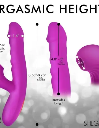 Thrust Wave Thrusting and Sucking Rabbit Vibrator  - Purple