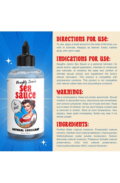 Naughty Jane's Sex Sauce Natural Lubricant 8oz