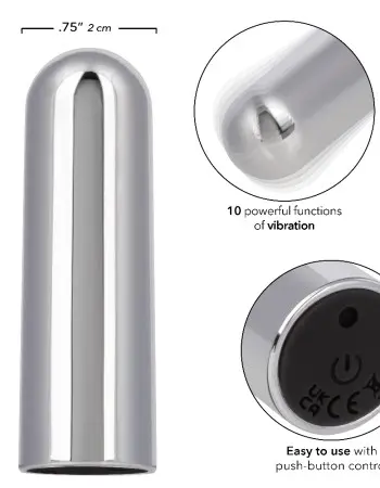 10 Function Rechargeable Bullet - Silver