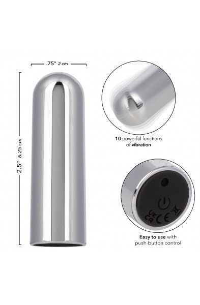 10 Function Rechargeable Bullet - Silver