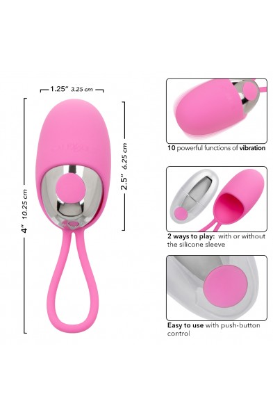 Turbo Buzz Bullet With Removable Silicone Sleeve - Pink