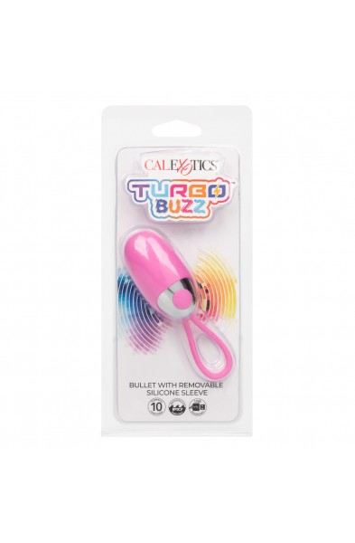 Turbo Buzz Bullet With Removable Silicone Sleeve - Pink