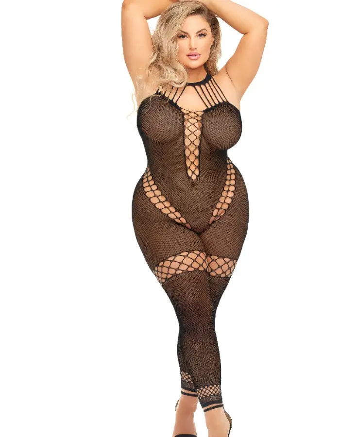 Take You There Bodystocking - Queen Size - Black