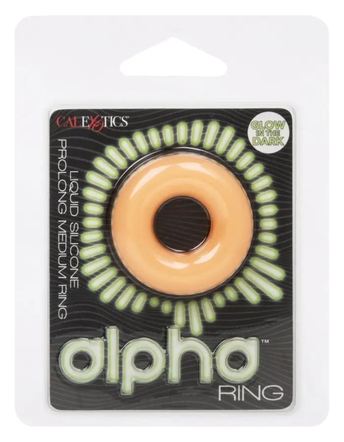 Alpha Glow-in-the-Dark Liquid Silicone Prolong Medium Ring - Orange