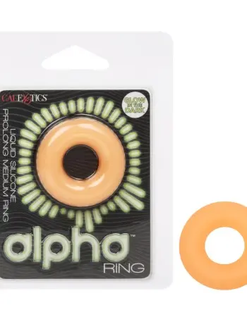 Alpha Glow-in-the-Dark Liquid Silicone Prolong Medium Ring - Orange