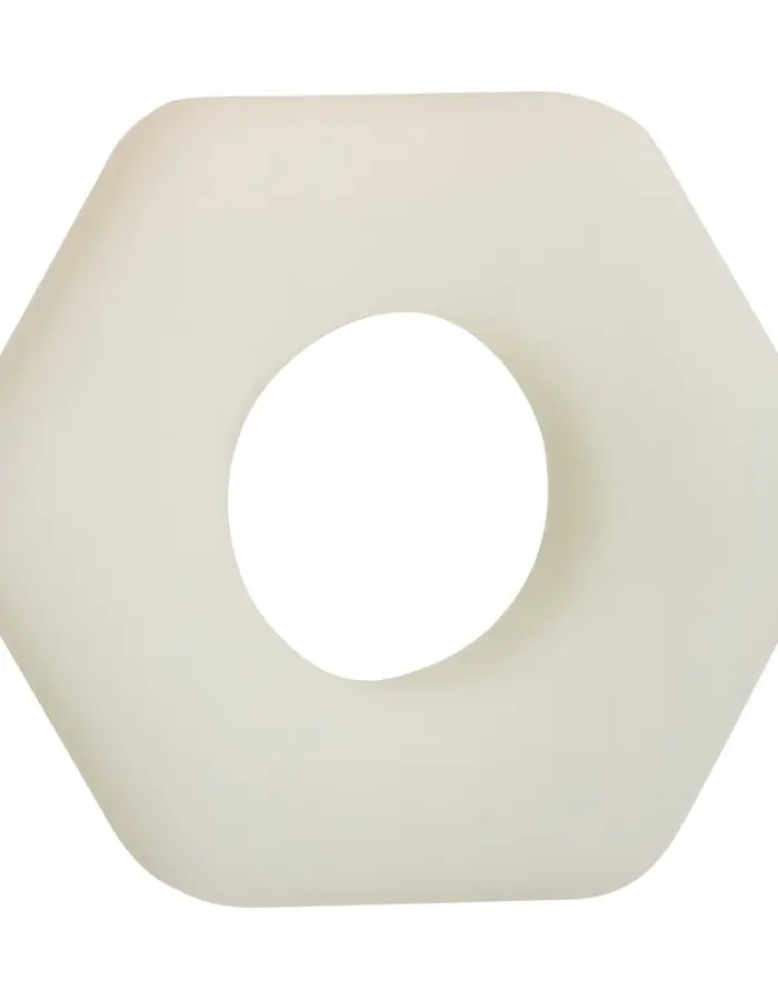 Alpha Glow-in-the-Dark Liquid Silicone Prolong Sexagon Ring - White