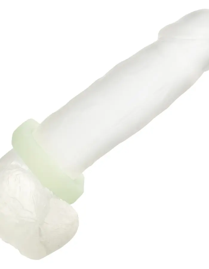 Alpha Glow-in-the-Dark Liquid Silicone Prolong Sexagon Ring - White