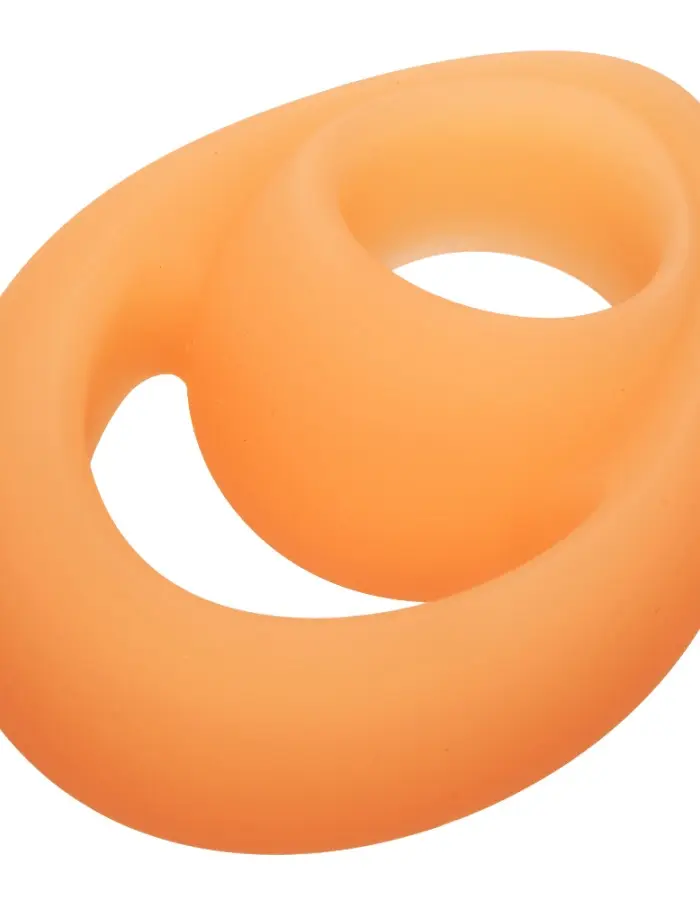 Alpha Glow-in-the-Dark Liquid Silicone Teardrop Ring - Orange