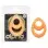 Alpha Glow-in-the-Dark Liquid Silicone Teardrop Ring - Orange