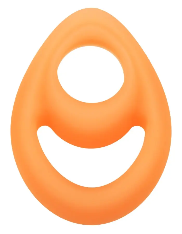 Alpha Glow-in-the-Dark Liquid Silicone Teardrop Ring - Orange