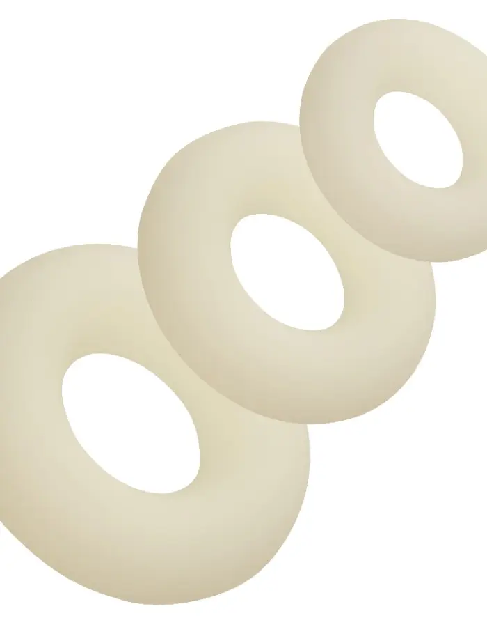 Alpha Glow-in-the-Dark Liquid Silicone 3 Ring Set - White