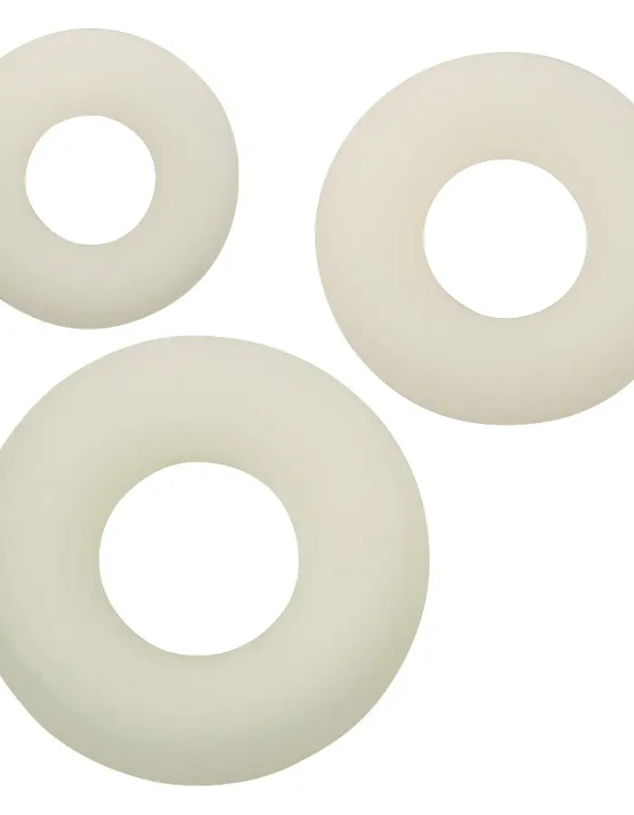 Alpha Glow-in-the-Dark Liquid Silicone 3 Ring Set - White