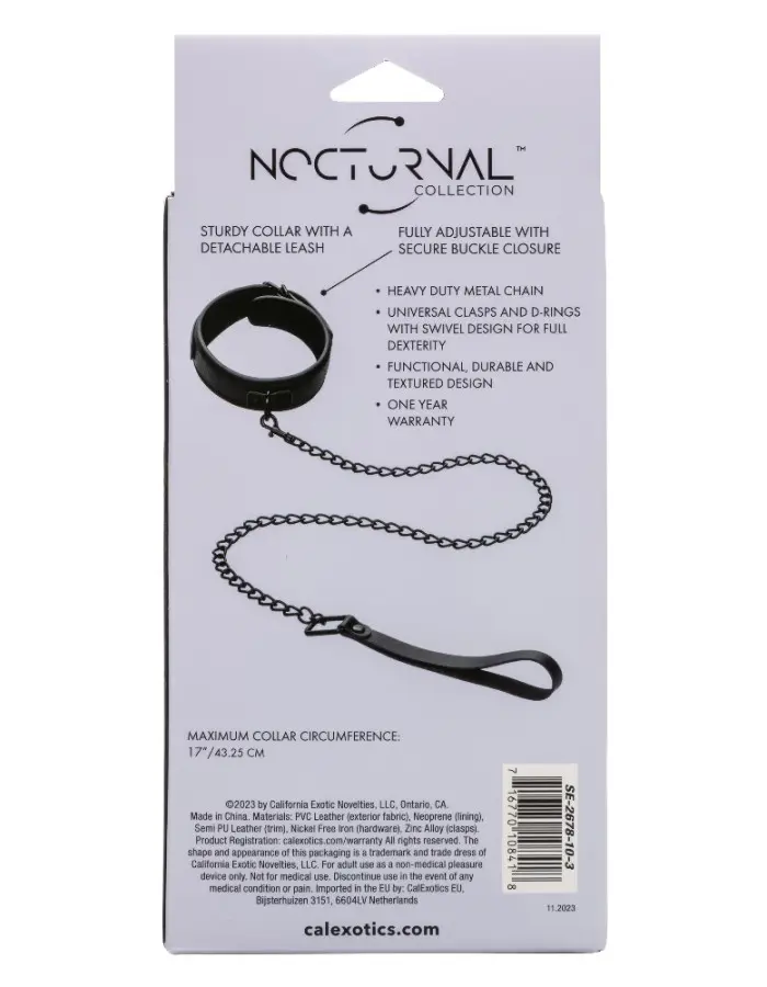 Nocturnal Collection Collar and Leash - Black