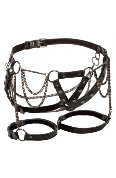 Euphoria Collection Thigh Harness With Chains -  Black