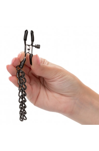 Euphoria Collection Chain Nipple Clamps - Black