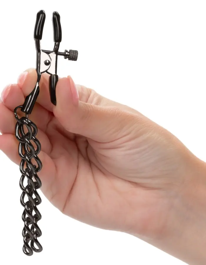 Euphoria Collection Chain Nipple Clamps - Black