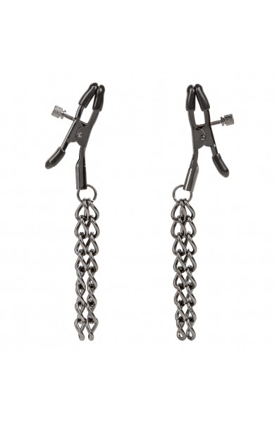 Euphoria Collection Chain Nipple Clamps - Black