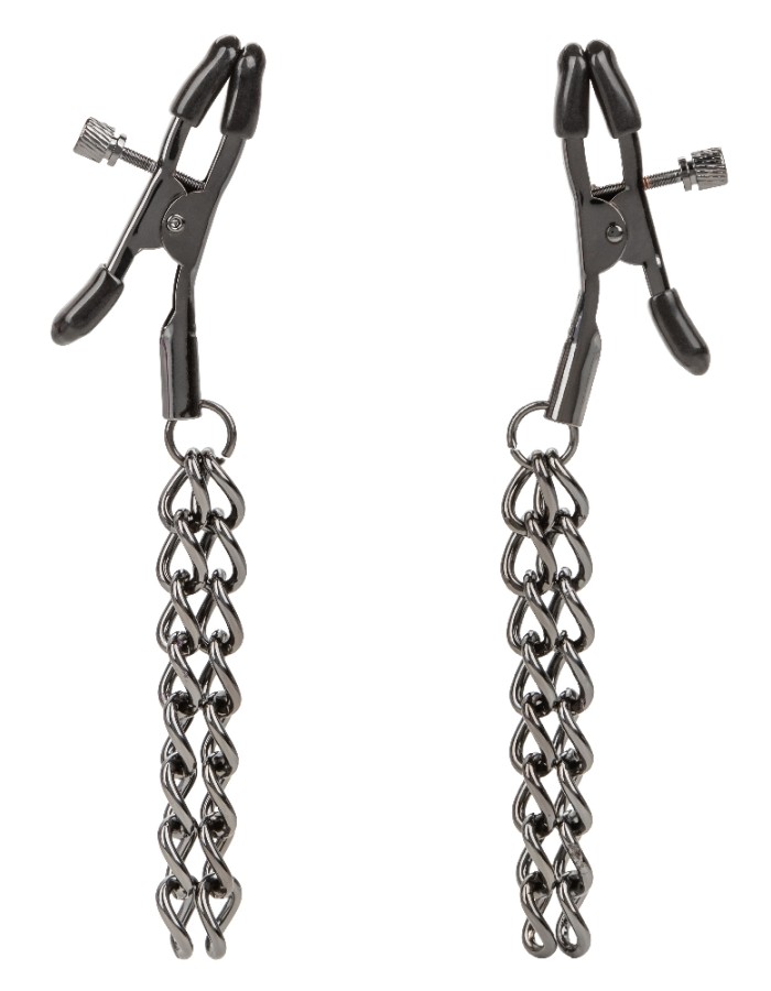 Euphoria Collection Chain Nipple Clamps - Black