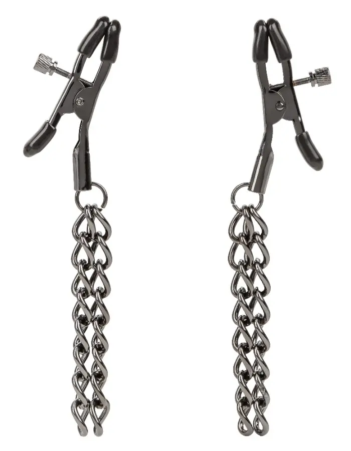 Euphoria Collection Chain Nipple Clamps - Black