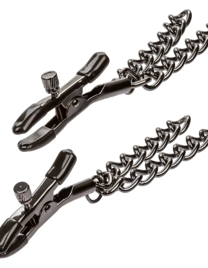Euphoria Collection Chain Nipple Clamps - Black