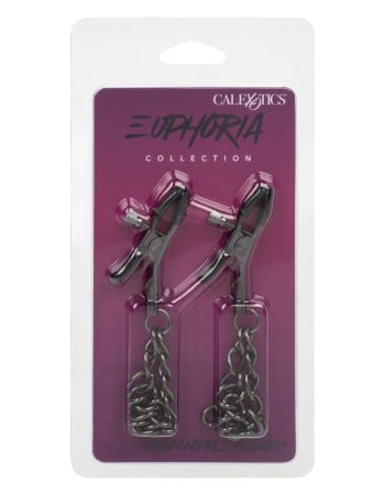 Euphoria Collection Chain Nipple Clamps - Black