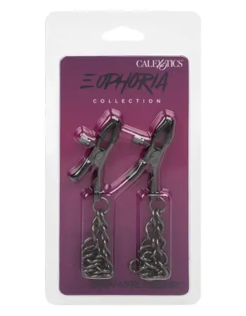 Euphoria Collection Chain Nipple Clamps - Black