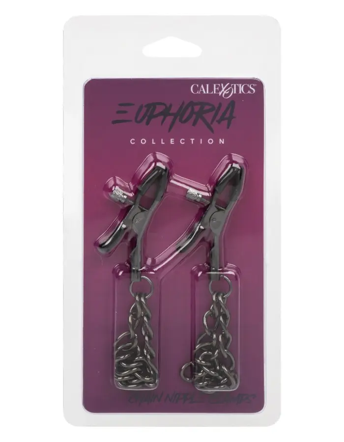 Euphoria Collection Chain Nipple Clamps - Black