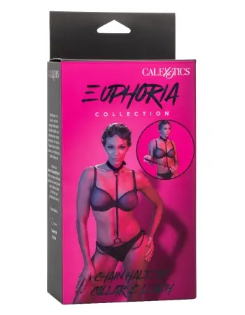 Euphoria Collection Chain Halter/collar and Leash - Black