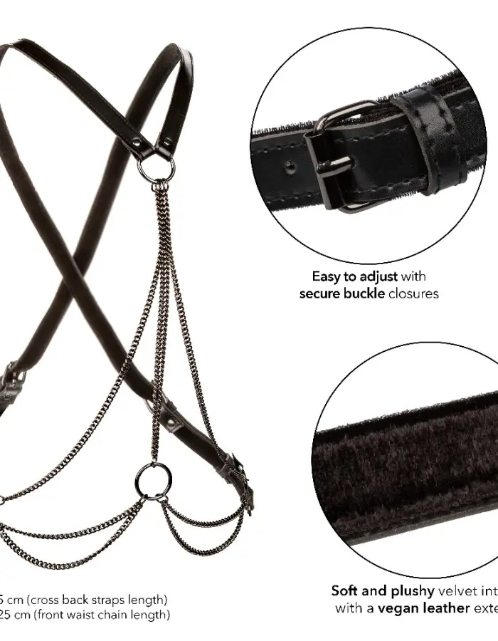 Euphoria Collection Plus Size Multi Chain Harness - Black
