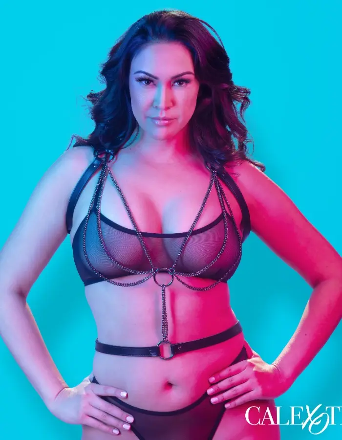 Euphoria Collection Plus Size Multi Chain Halter - Black