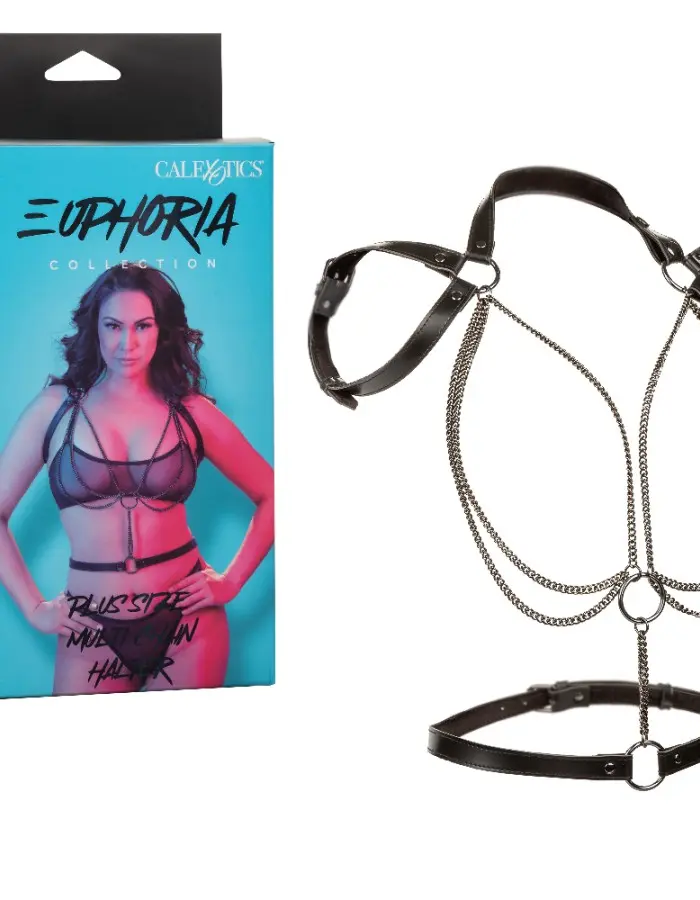 Euphoria Collection Plus Size Multi Chain Halter - Black