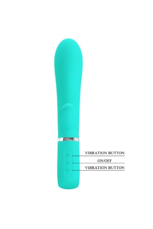 Thomas Super Soft Silicone Rabbit Vibrator -  Turquoise