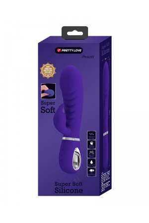 Prescott Super Soft Rabbit Silicone Vibrator -  Purple