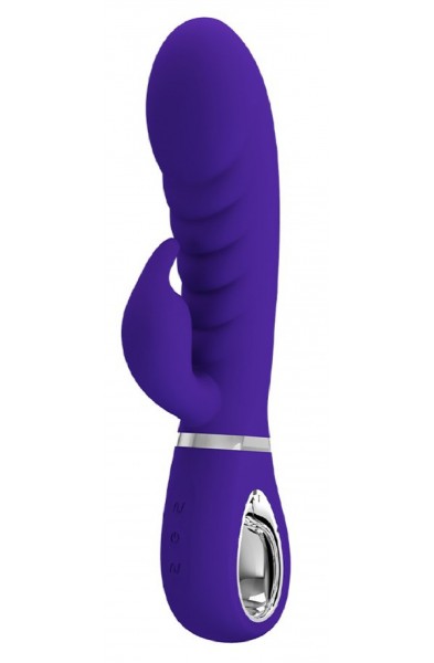 Prescott Super Soft Rabbit Silicone Vibrator -  Purple