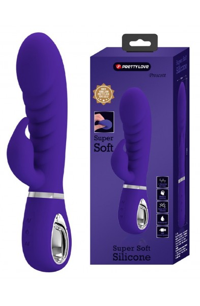 Prescott Super Soft Rabbit Silicone Vibrator -  Purple