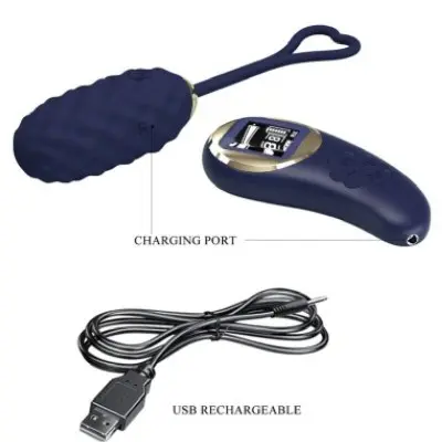 Vivian Remote Control Vibrating Egg - Blue