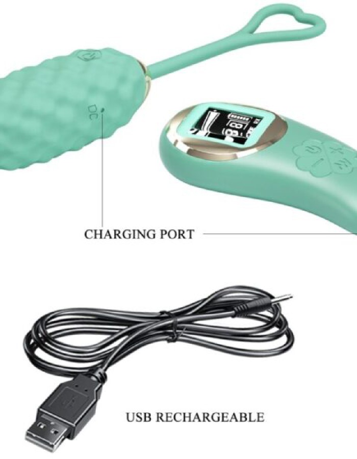 Vivian Remote Control Vibrating Egg - Turquoise