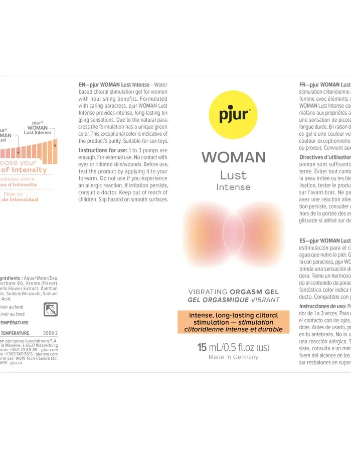 Pjur Woman Lust Intense Orgasm Gel 15 ml