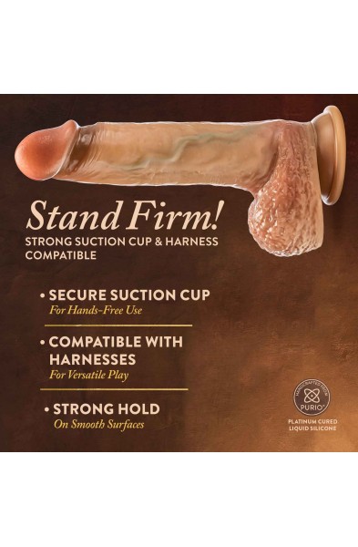 Renaissance - Raphael - 9.5 Inch Sliding Foreskin  Dildo With Squeezable Balls - Tan