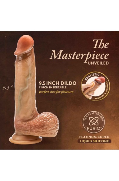 Renaissance - Raphael - 9.5 Inch Sliding Foreskin  Dildo With Squeezable Balls - Tan