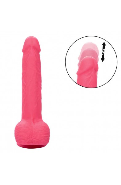 Rechargeable Rumbling and Thrusting Silicone Studs - Pink