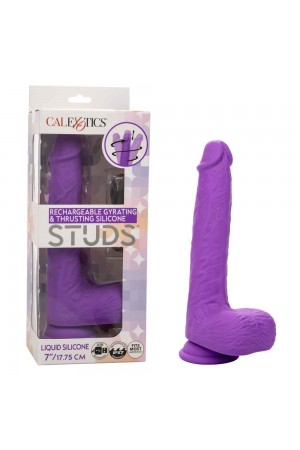 Rechargeable Gyrating and Thrusting Silicone Studs - Purple