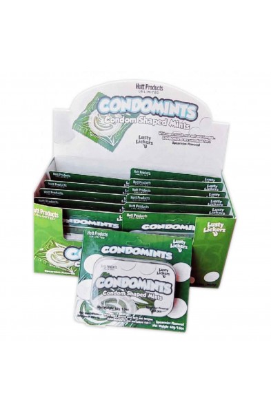 Condomints Spearmints Flavor Condoms Shaped Mints Display