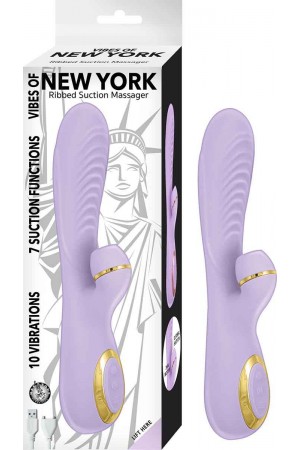 Vibes of New York Ribbed Suction Massager - Lavender